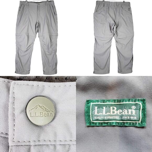 L.L. Bean Other - LL Bean Cargo Pants Mens XL Short Hiking Nylon Stretch Gray 40X30 Heavy Duty